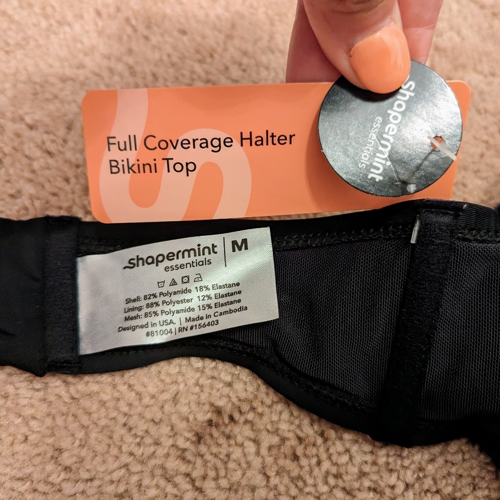 Shapermint Essentials Full Coverage Halter Bikini Top 👙🏖️ - Picture 3 of 6